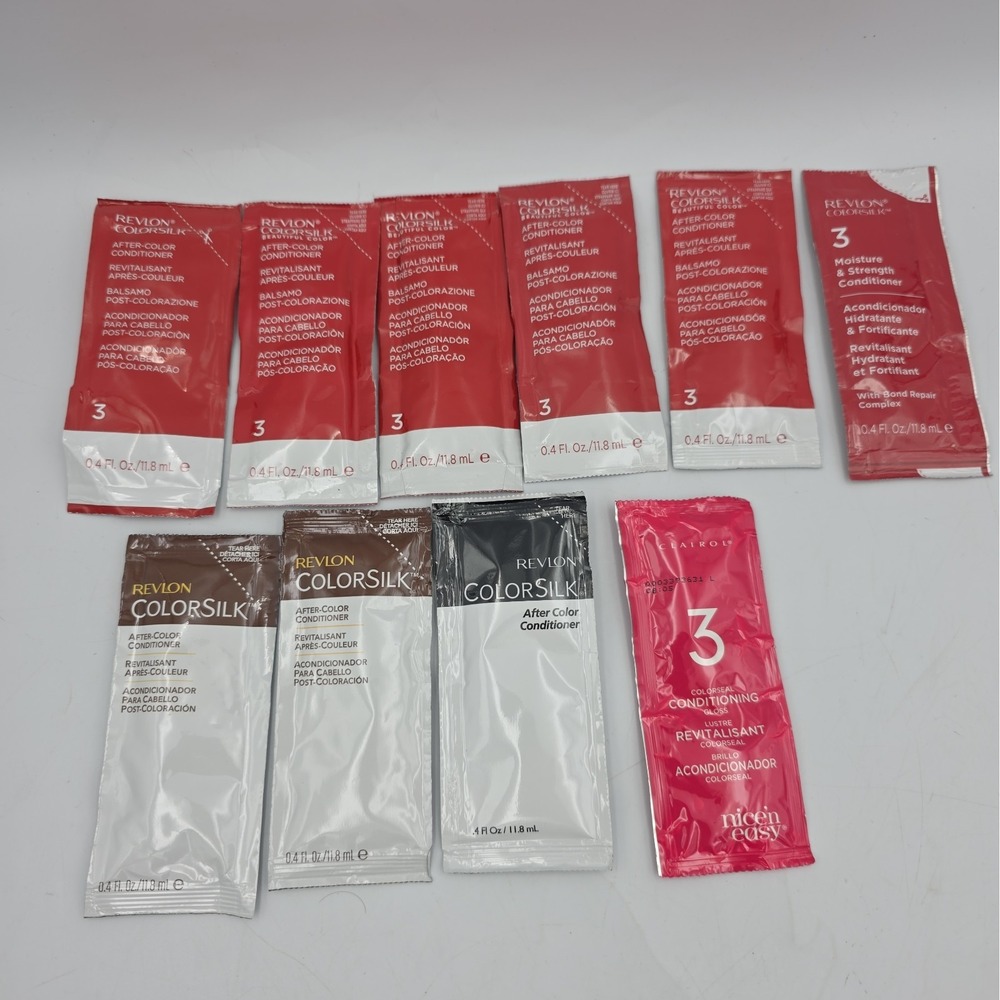 Lot of 9 Revlon Colorsilk After Color Conditioner Step 3, 0.4 oz Each Packet